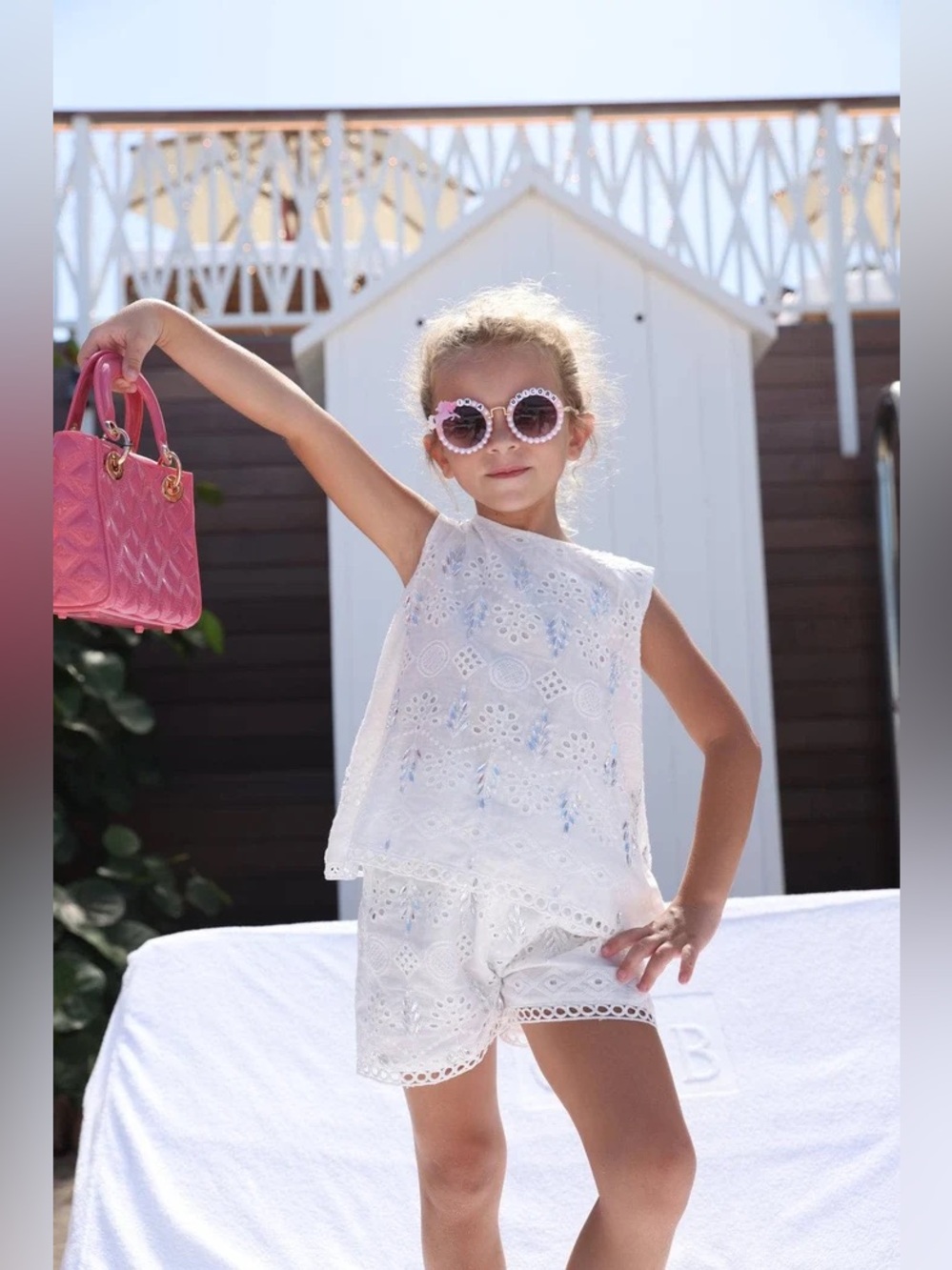 Lola and the boys girls crystal eyelet top size 12